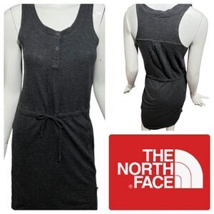 The North Face 100% Cotton Charcoal Gray Drawstring Waist dress -- S‎